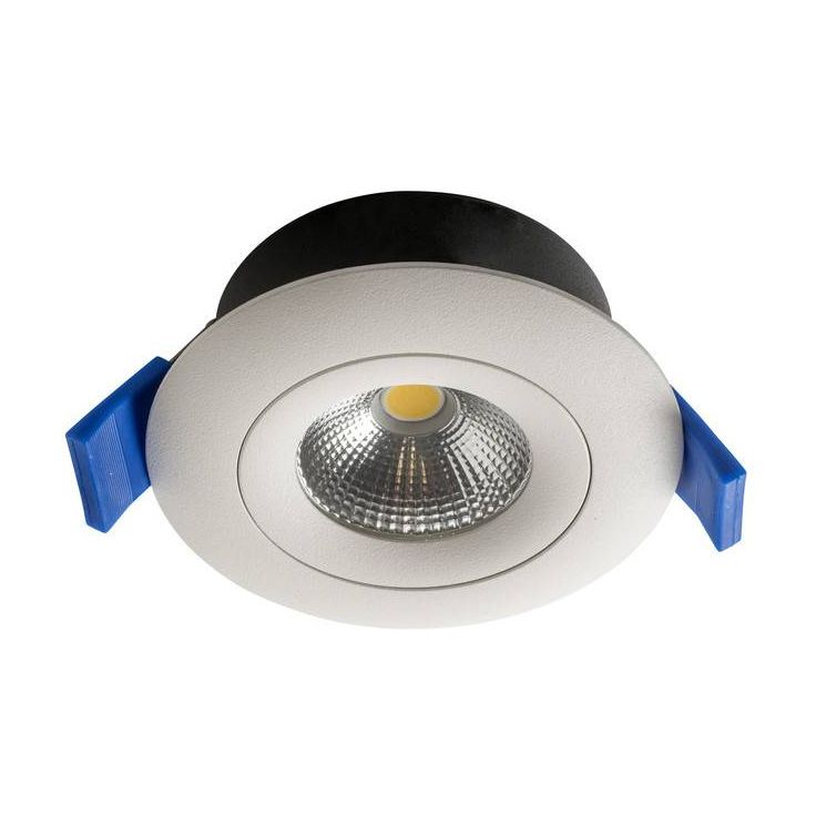 LED-alasvalo Airam Compact, Ø90x40mm, IP44, 7W/840, himmennettävä, suunnattava, valkoinen