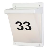 Seinä-/numerovalaisin Airam Vino, max 20W, 285x205mm, IP65, valkoinen/opaali