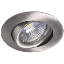 LED-alasvalo Airam Compact, Ø80x39mm, IP44, 5W/830, himmennettävä, suunnattava, satiini nikkeli