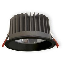 LED-alasvalo Ensto OPUS OPU45LBL, IP65, 4500lm, 840, musta, karkaistulla lasikuvulla, ulkokäyttöön