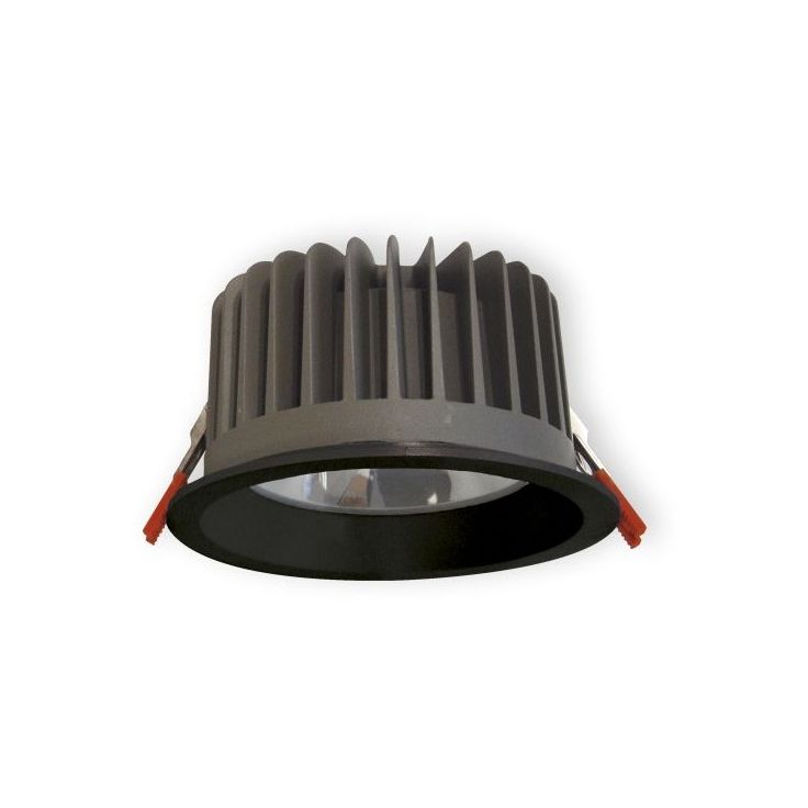 LED-alasvalo Ensto OPUS OPU45LBL, IP65, 4500lm, 840, musta, karkaistulla lasikuvulla, ulkokäyttöön