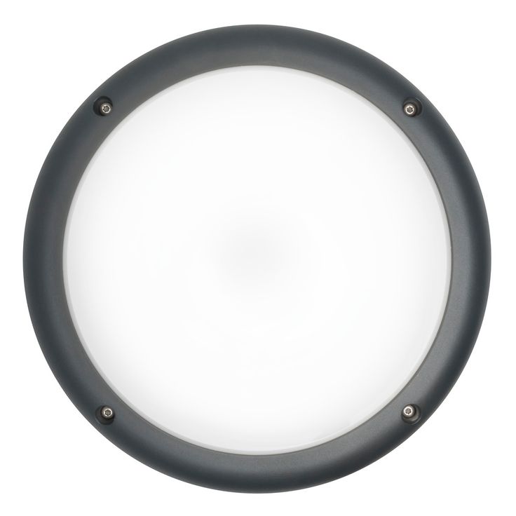 LED-ulkoseinävalaisin Airam Cestus Round, max 100W, E27, Ø261x140mm, IP65, antrasiitti/opaali