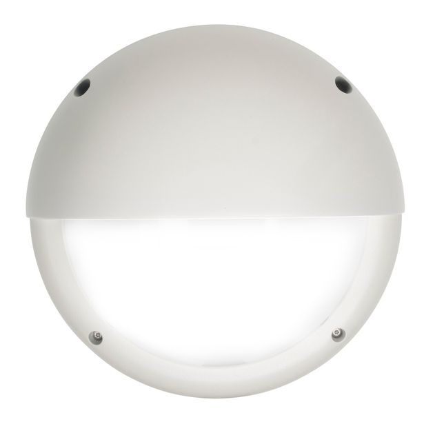 LED-ulkoseinävalaisin Airam Cestus Round Eye, max 100W, E27, Ø261x150mm, IP65, valkoinen/opaali