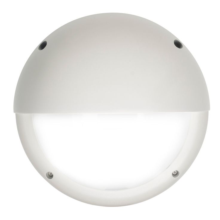 LED-ulkoseinävalaisin Airam Cestus Round Eye, max 100W, E27, Ø261x150mm, IP65, valkoinen/opaali