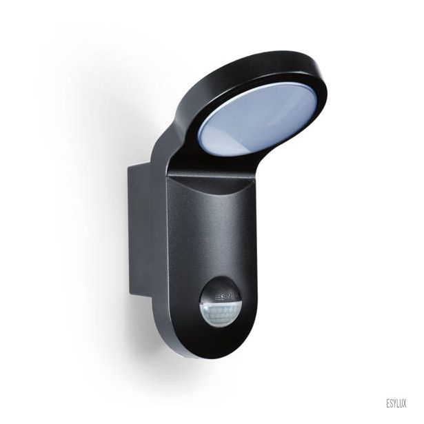 Seinävalaisin Esylux AOL 100 LED 5K 103.5x143x205 mm liiketunnistimella musta