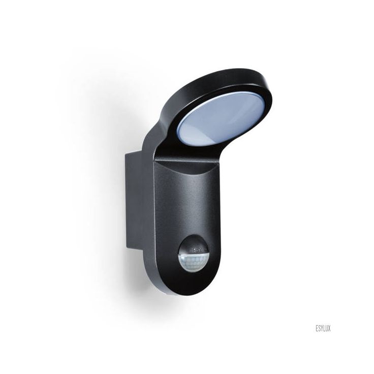 Seinävalaisin Esylux AOL 100 LED 5K 103.5x143x205 mm liiketunnistimella musta
