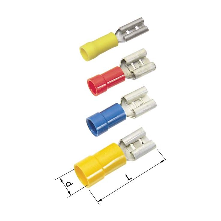 Eristetty lattapistokehylsy A1507FLS  punainen 0,5-1,5 mm2 / 6,3