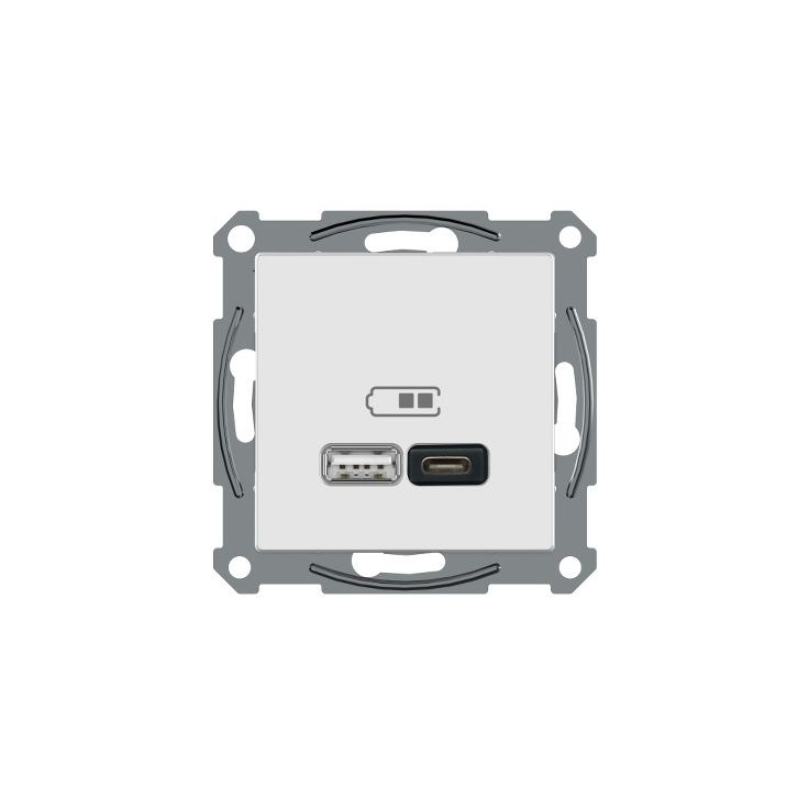 USB-latauspistorasia Schneider Electric A + C 2,4 A valkoinen, Exxact