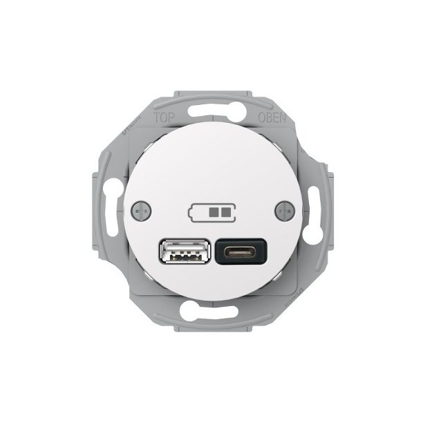 USB-latauspistorasia Schneider Electric A + C 2,4 valkoinen Renova