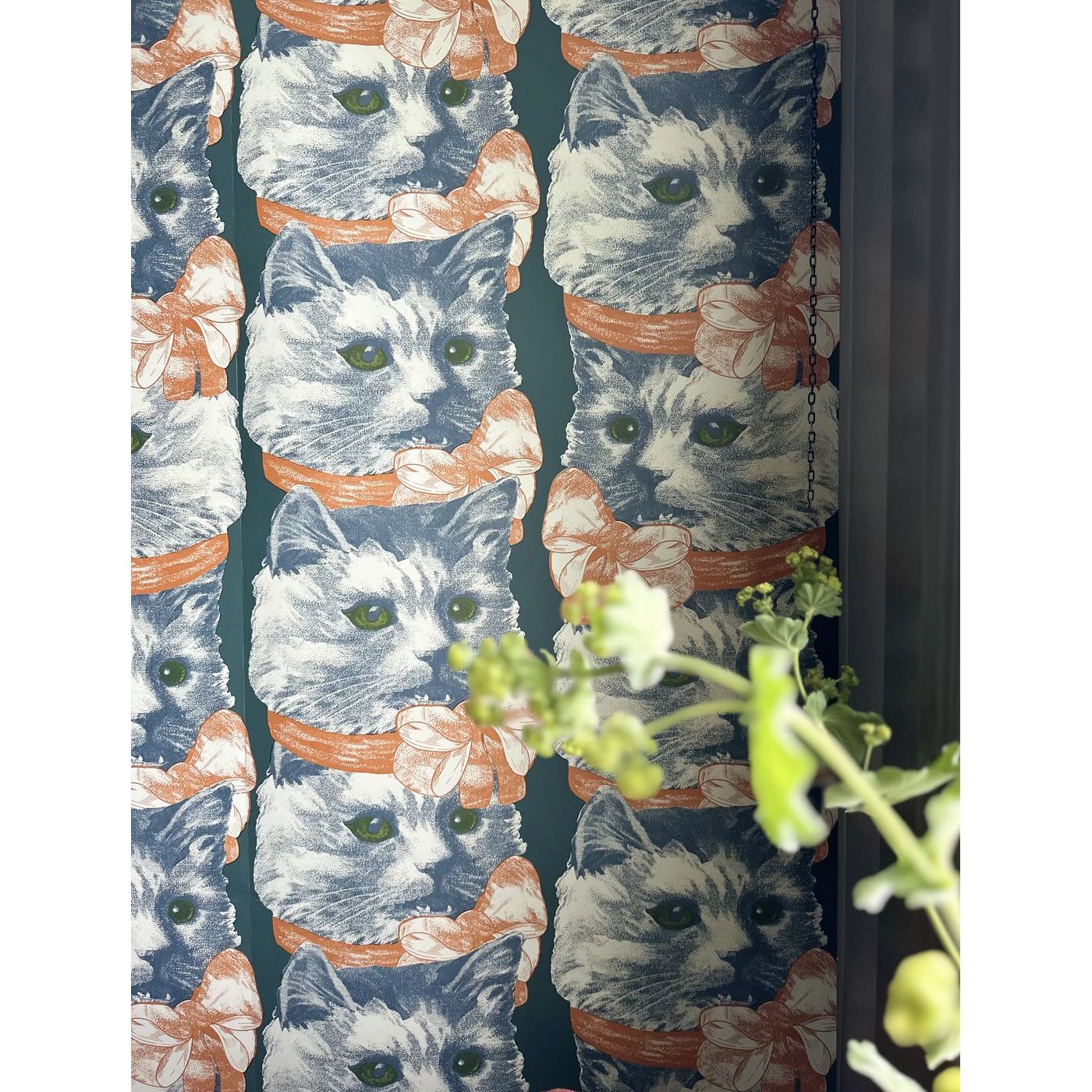 Tapetti Studio Lisa Bengtsson Crazy Cat Lady vihreä, non-woven