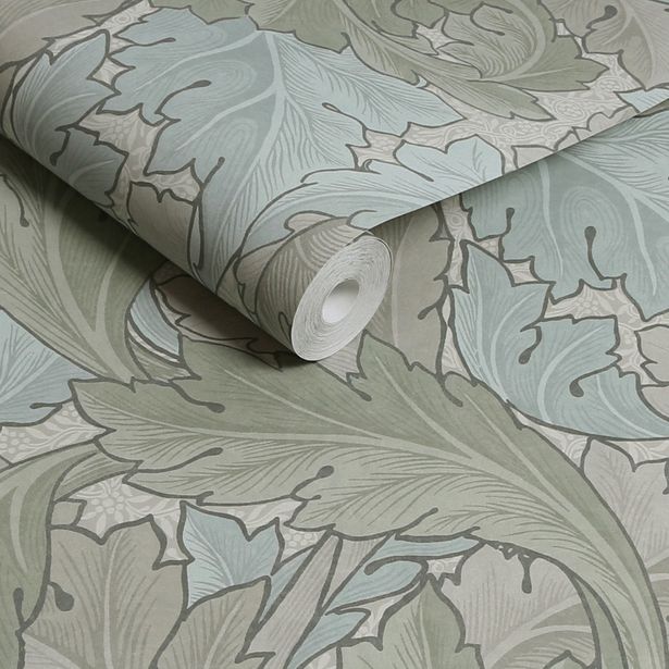 Tapetti William Morris At Home Acanthus, kasvi, ornamentti, non-woven, eri värejä