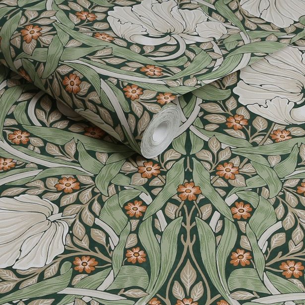 Tapetti William Morris At Home Pimpernel, kukka, kasvi, non-woven, eri värejä