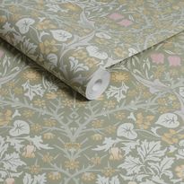 Tapetti William Morris At Home Blackthorn, kukka, kasvi, non-woven, eri värejä