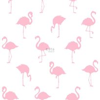 Tapetti ESTA Jungle Fever 138992, 0.53x10.05m, non-woven, valkoinen/vaaleanpunainen