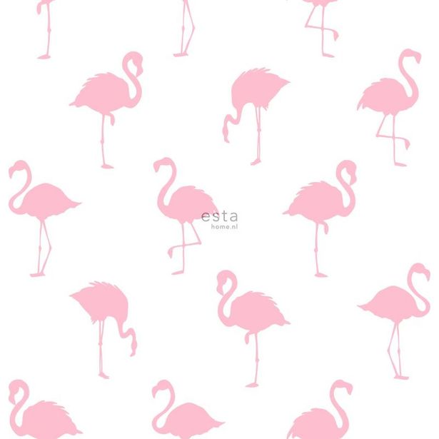 Tapetti ESTA Jungle Fever 138992, 0.53x10.05m, non-woven, valkoinen/vaaleanpunainen