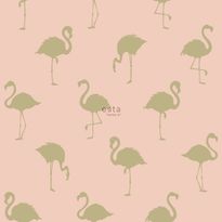 Tapetti ESTA Jungle Fever 138994, 0.53x10.05m, non-woven, vaaleanpunainen/kulta