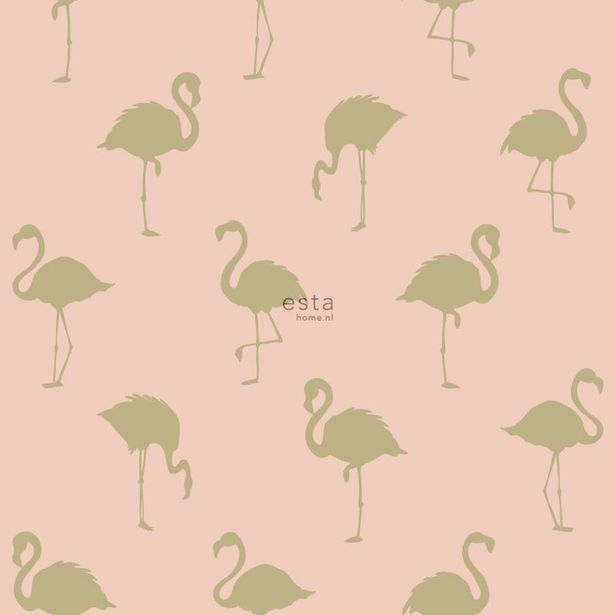 Tapetti ESTA Jungle Fever 138994, 0.53x10.05m, non-woven, vaaleanpunainen/kulta