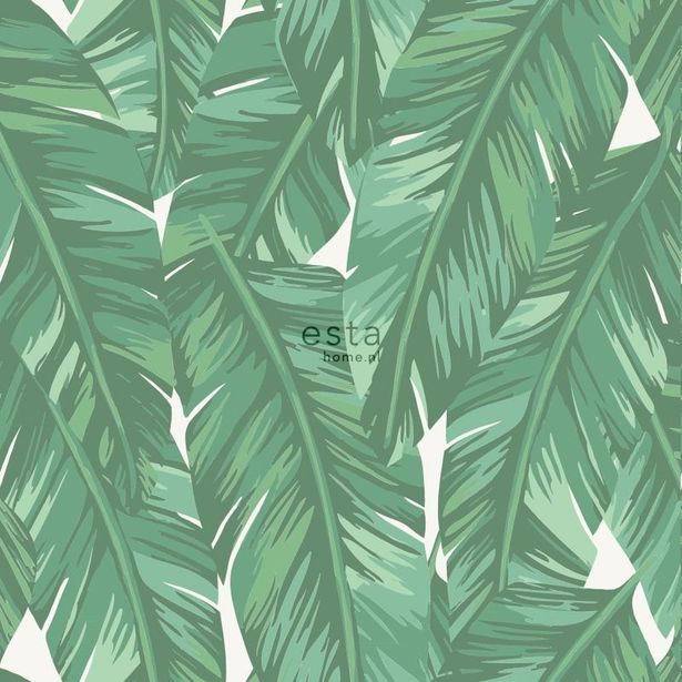 Tapetti ESTA Jungle Fever 139014, 0.53x10.05m, non-woven, vihreä/valkoinen