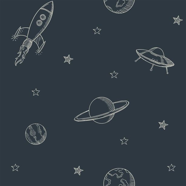Tapetti Esta To The Moon And Back 139422, non-woven, mustavalkoinen