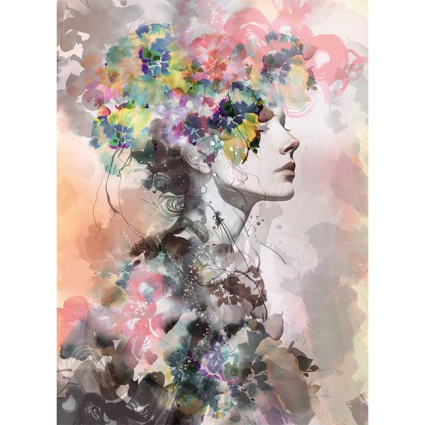 Kuvatapetti Marburg Papis Loveday Fashion Icon 35897, 1.98x2.70m, kukka, kasvi, non-woven, monivärinen