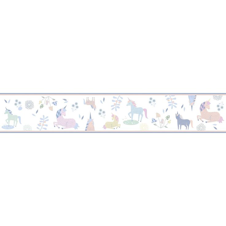 Lastenhuoneen boordi Kids Walls 45824, vinyylipinta, 0.18x5m, yksisarvinen, monivärinen