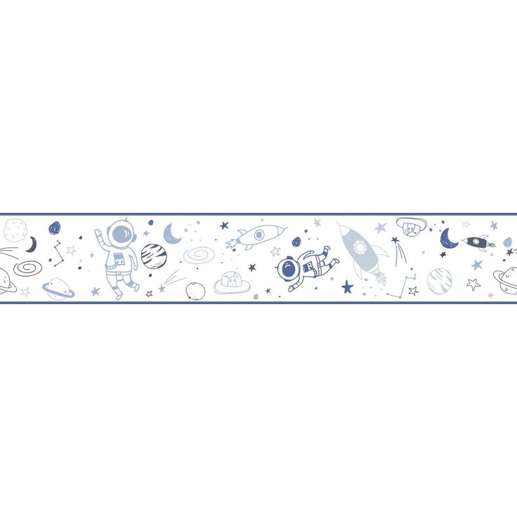 Lastenhuoneen boordi Kids Walls 45849, vinyylipinta, 0.18x5m, avaruus, sininen