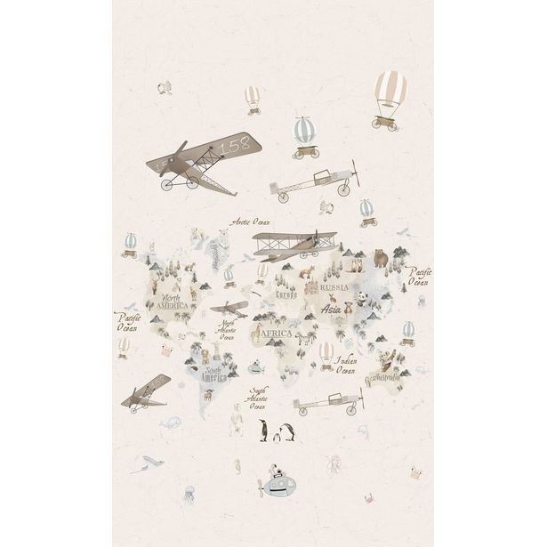 Tapetti Kids Walls 45856, vinyylipinta, 1.59x2.7m, beige