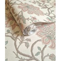 Tapetti Holden Decor The Lost Garden 91612, kukka, kasvi, vintage, non-woven, roosa