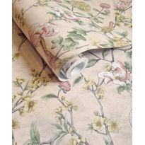 Tapetti Holden Decor The Lost Garden 91621, kukka, lintu, non-woven, roosa