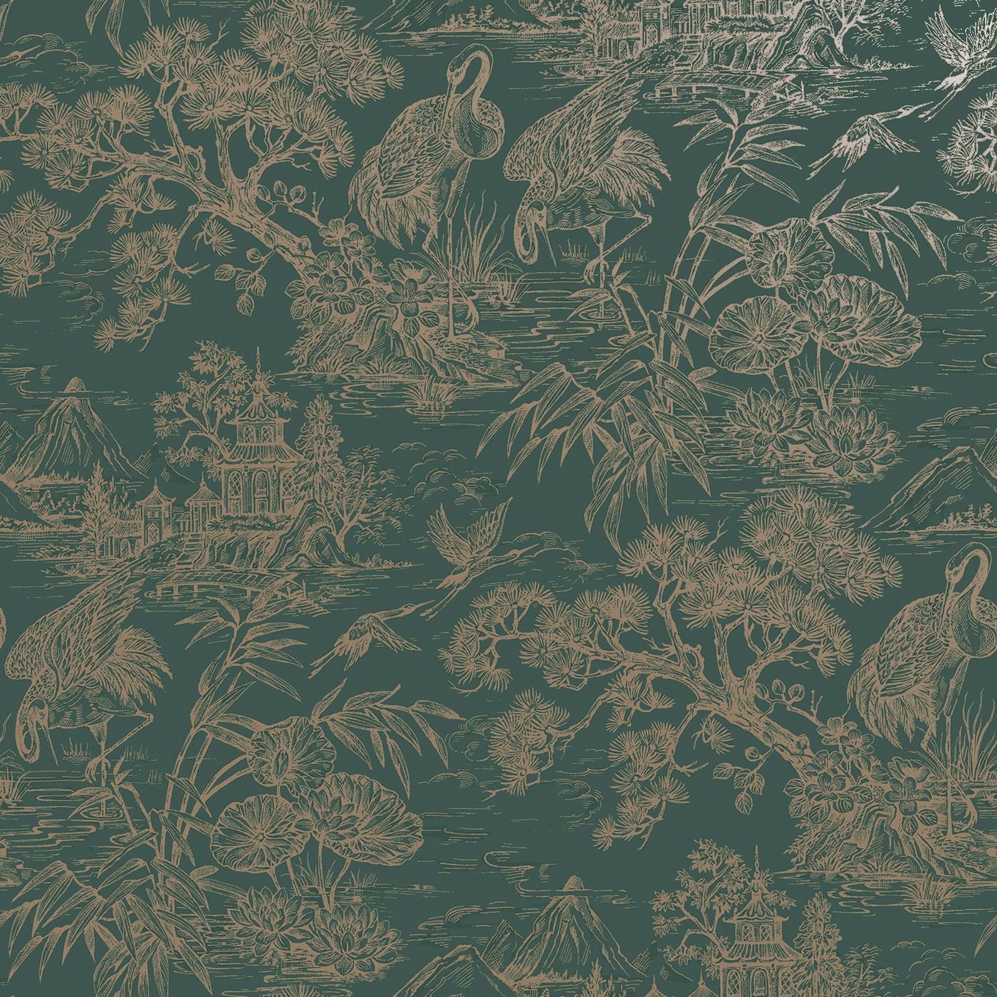Tapetti Holden Decor Arboretum Aqua Gold 91702