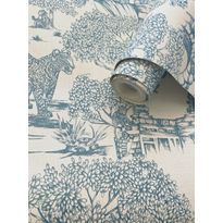 Tapetti Holden Decor Journey to the East 91812, eläin, kasvi, sininen