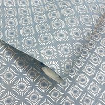 Tapetti Holden Decor Journey to the East 91871, kukka, ornamentti, sininen