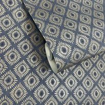 Tapetti Holden Decor Journey to the East 91872, kukka, ornamentti, sininen