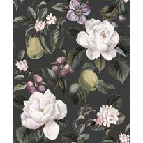 Tapetti Holden Decor Tales of the Manor 91911, kukka, kasvi, musta