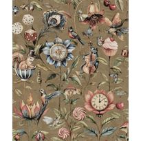 Tapetti Holden Decor Tales of the Manor 91940, kukka, kasvi, vintage, ruskea