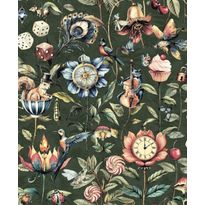 Tapetti Holden Decor Tales of the Manor 91941, kukka, kasvi, vintage, vihreä