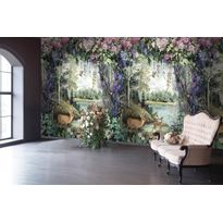 Kuvatapetti Holden Decor Tales of the Manor 99520, 2.12x2.8m, kukka, kasvi, violetti/vihreä