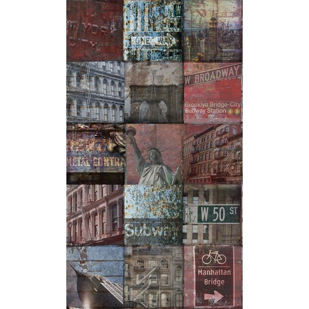 Kuvatapetti One Roll One Motif NY Patchwork, 1.59x2.80m, non-woven 