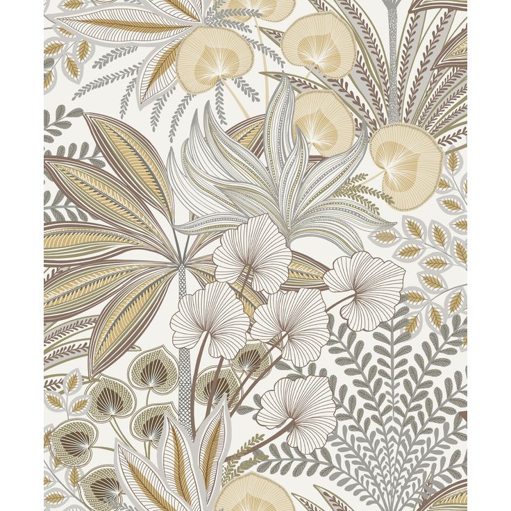 Tapetti Grandeco Karuna A69001-A69002, kasvi, kukka, non-woven, vinyylipinta, eri värejä