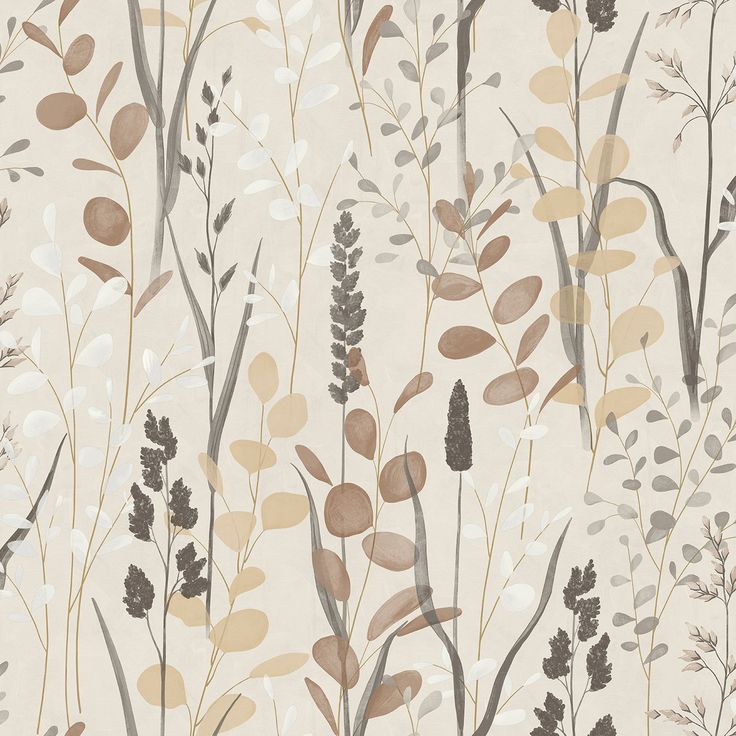 Tapetti Grandeco Karuna A76201-A76203, kasvi, non-woven, vinyylipinta, eri värejä