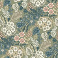 Tapetti Grandeco Karuna A76601-A76603, non-woven, kukka, kasvi, vintage, vinyylipinta, eri värejä