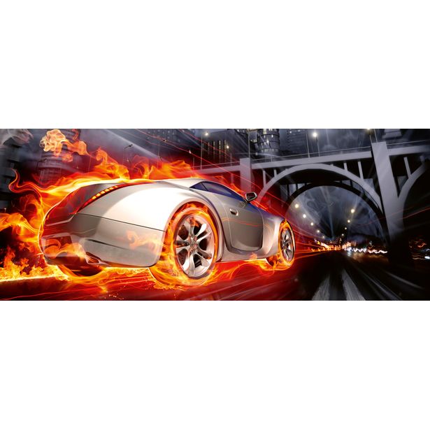 Kuvatapetti Dimex Car In Flames, 375x150cm