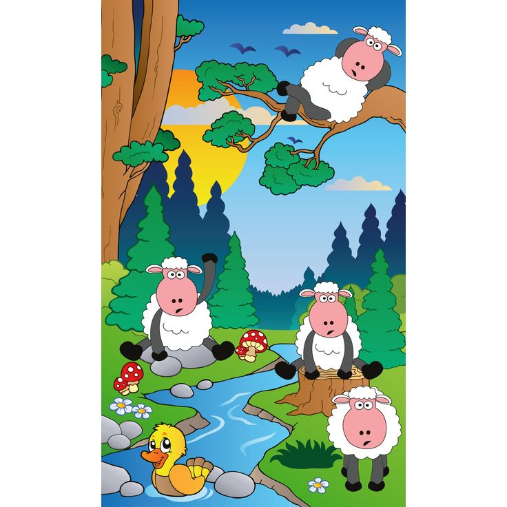 Lastenhuoneen tapetti Dimex Sheep, 150x250cm