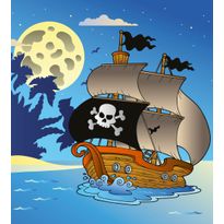 Kuvatapetti Dimex Pirate Ship, merirosvolaiva, 225x250cm, sininen