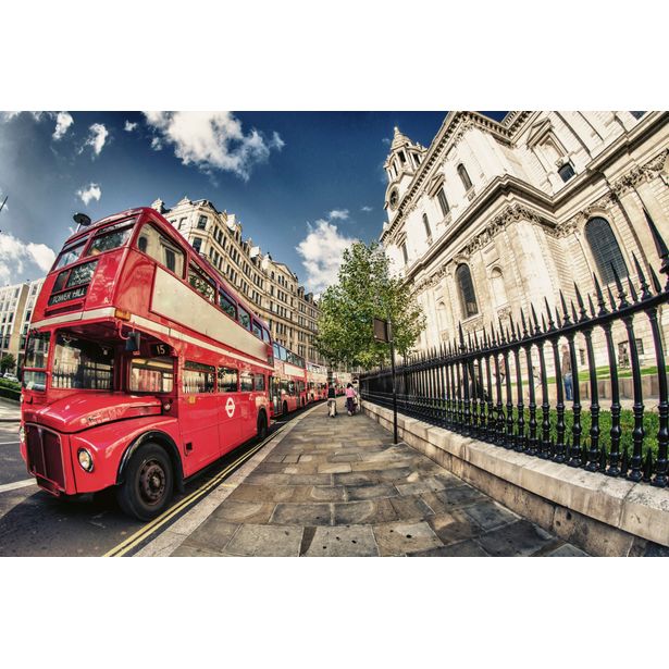Maisematapetti Dimex Double Decker Bus, 375x250cm