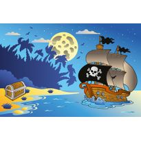 Kuvatapetti Dimex Pirate Ship, merirosvolaiva, 375x250cm, sininen