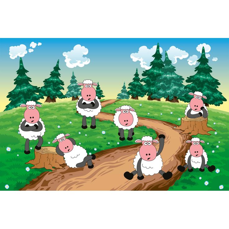 Lastenhuoneen tapetti Dimex Sheep, 375x250cm
