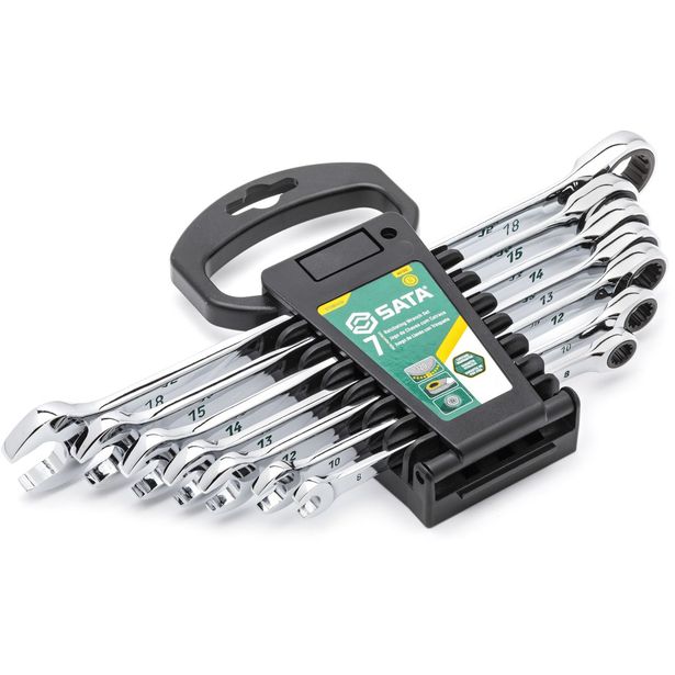 Kiintoavain/räikkälenkkisarja Sata Spline 120H 8-18mm 7 osaa