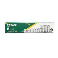 Hylsysarja telineessä Sata 1/2&quot; 8-24mm, pitkät 10-21mm 16 osaa
