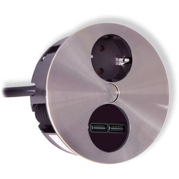 Pistorasiayksikkö Bachmann Twist, 2 x USB-latauspistoke rst